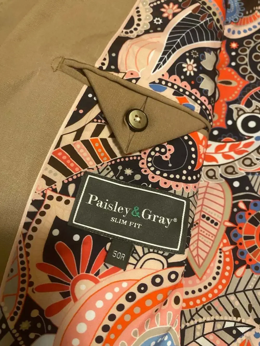 Paisley & Gray Slim Fit Sport Coat Size 50R Tan